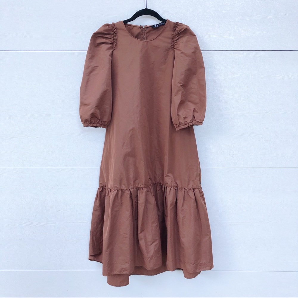 Zara Puff Sleeve Midi Dress